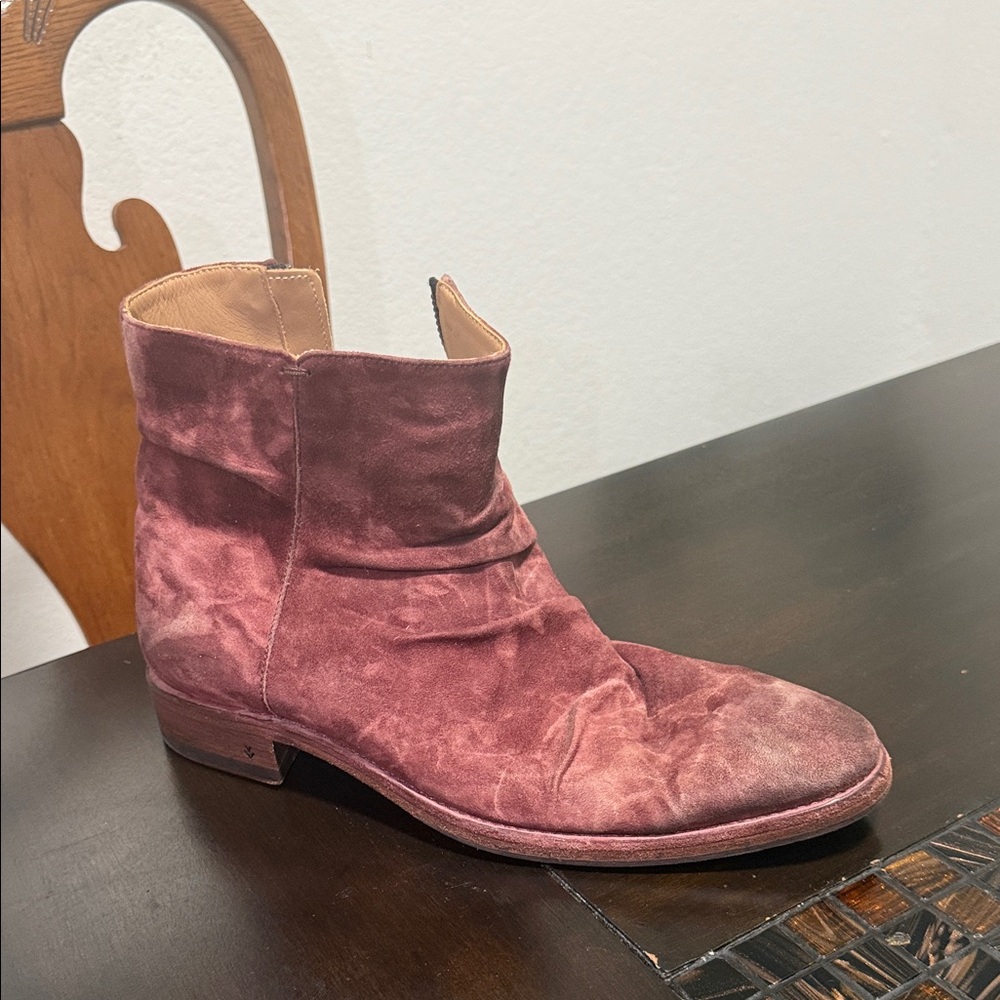 John Varvatos Men's Suede Boots - Deep Red